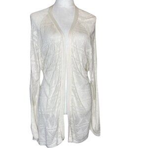 Defacto Women's Open Knit Long Sleeve Aztec Geometric Open Cardigan XL